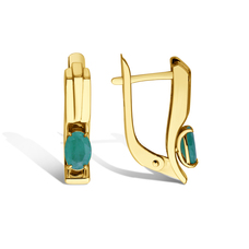 Золотые серьги с изумрудом