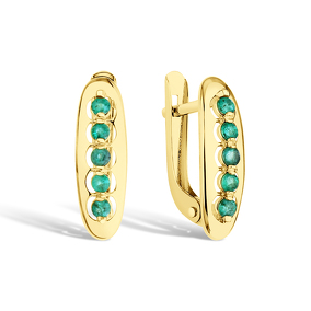 Золотые серьги с изумрудами