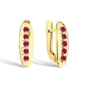 Золотые серьги с рубинами