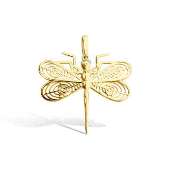 Золотая подвеска «Стрекоза» с бриллиантами