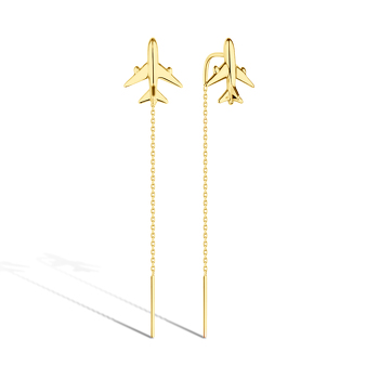 Золотые серьги «Самолет»