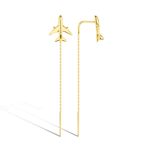 Золотые серьги «Самолет»