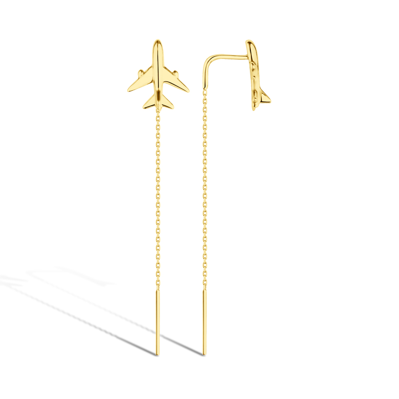Золотые серьги «Самолет»