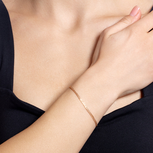 Золотой браслет «Ромб двойной» с алмазной огранкой