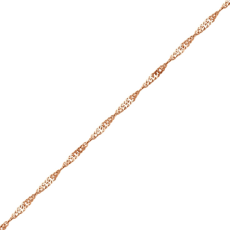 Золотой браслет «Сингапур» с алмазной огранкой