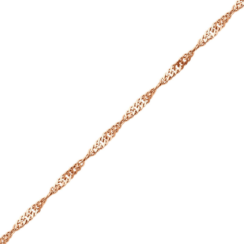 Золотой браслет «Сингапур» с алмазной огранкой