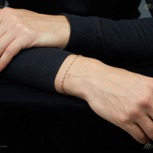 Золотой браслет «Сингапур» с алмазной огранкой