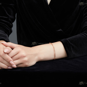 Золотой браслет «Сингапур» с алмазной огранкой