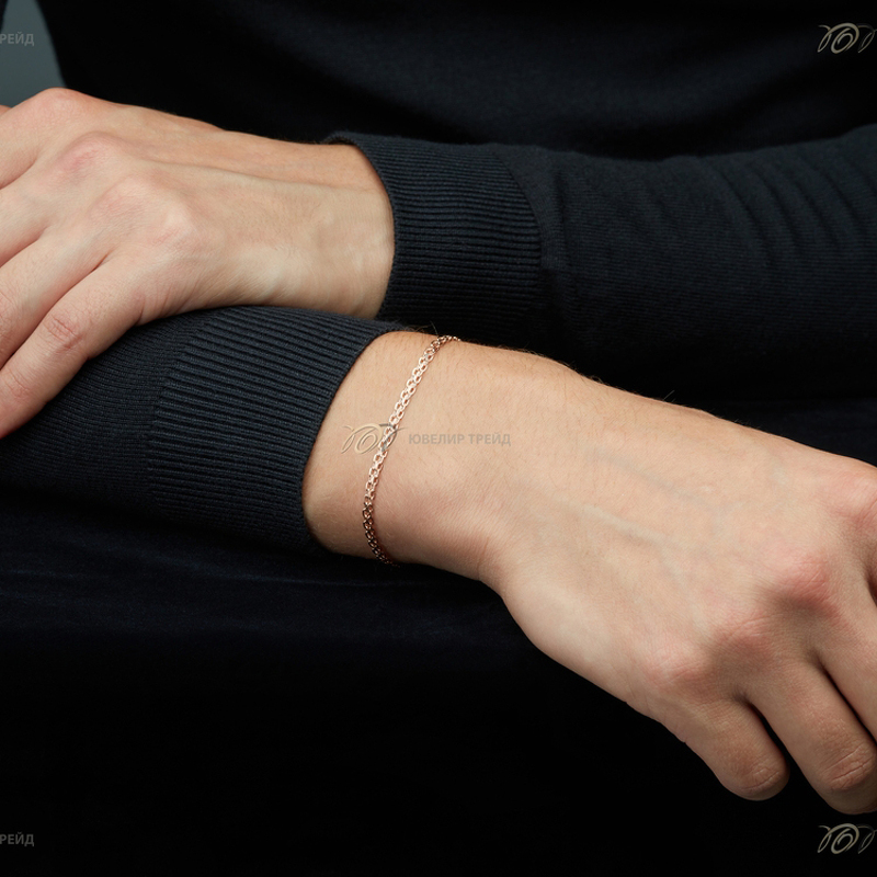 Золотой браслет «Бисмарк» с алмазной огранкой