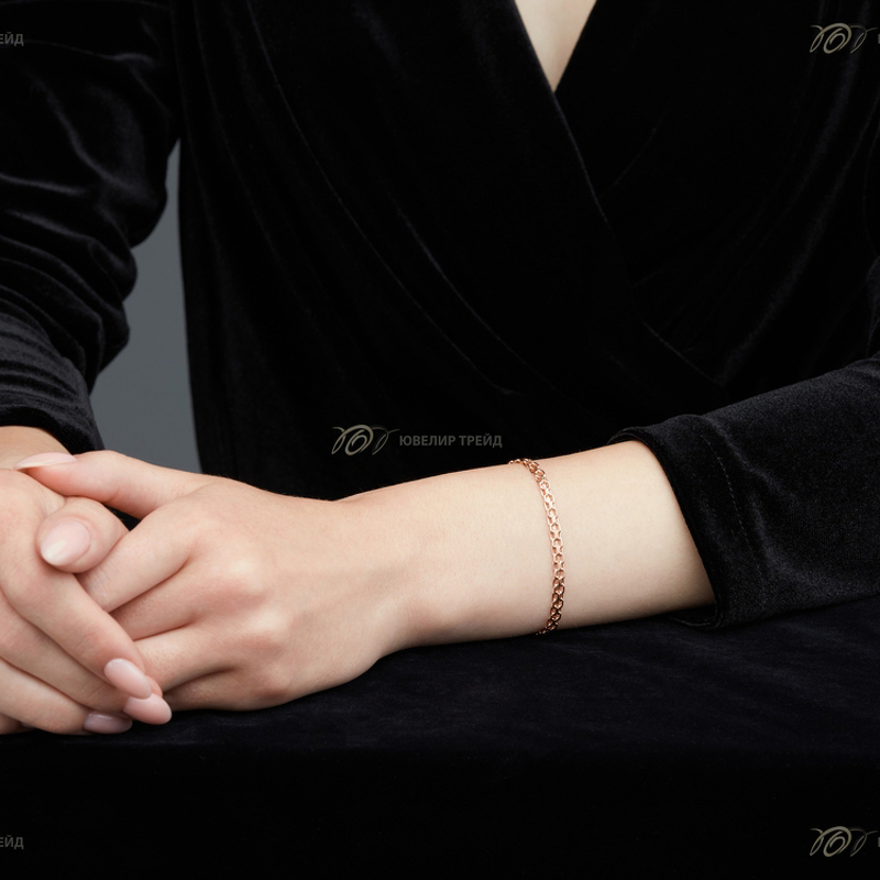 Золотой браслет «Бисмарк» с алмазной огранкой