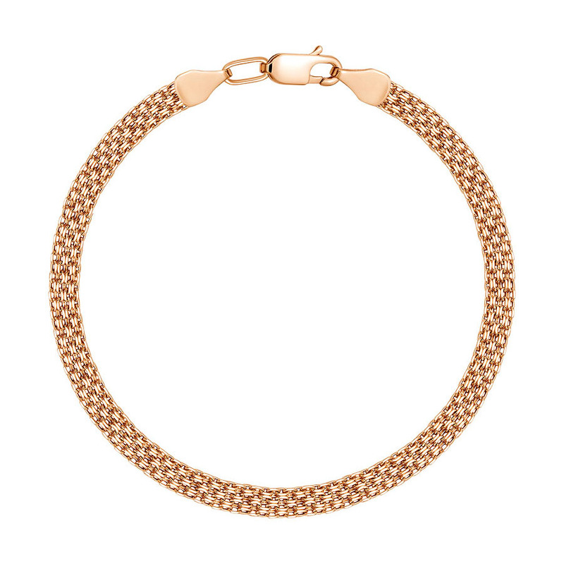 Золотой браслет «Бисмарк двойной» с алмазной огранкой