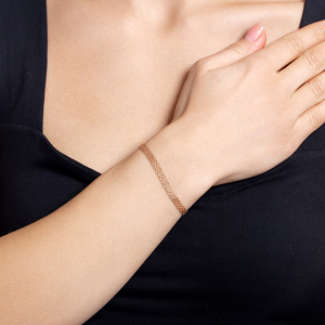 Золотой браслет «Бисмарк двойной» с алмазной огранкой