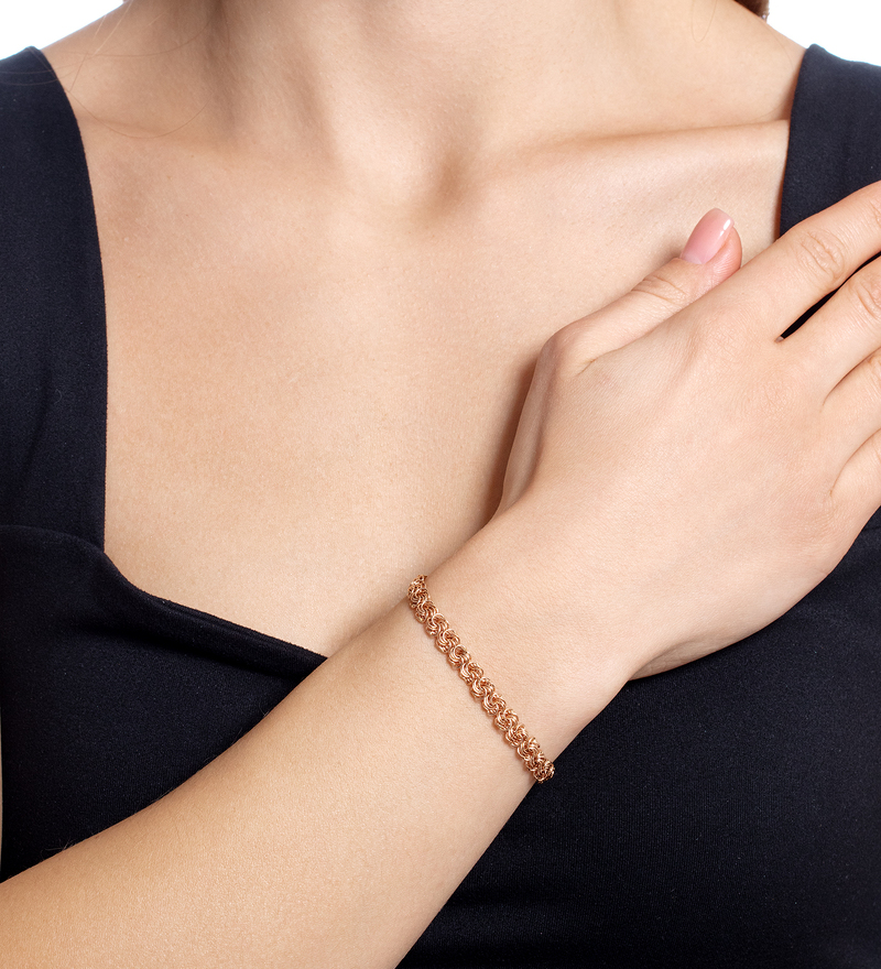 Золотой браслет «Роза»