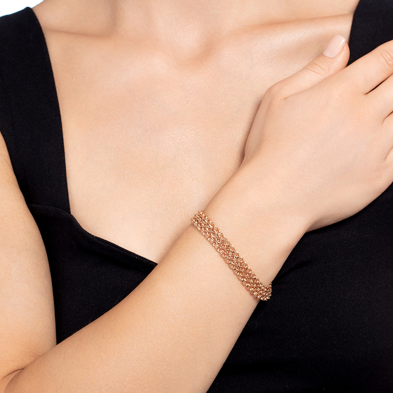 Золотой браслет «Гарибальди тройной»