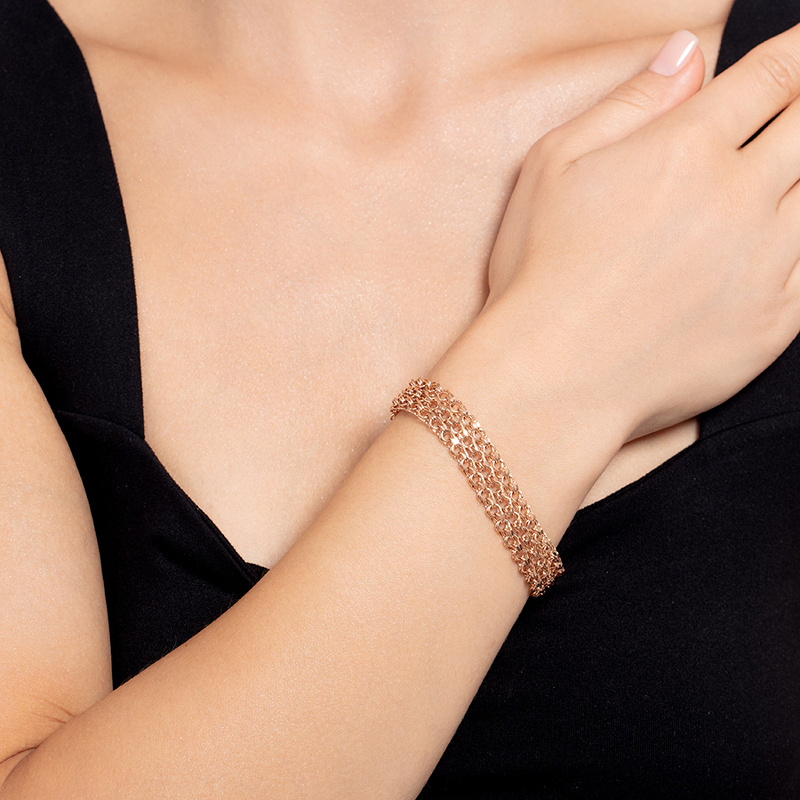 Золотой браслет «Гарибальди тройной»