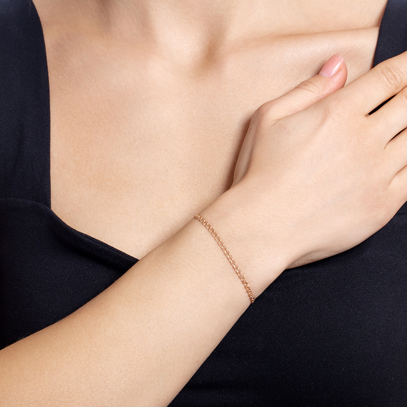 Золотой браслет «Гарибальди» с алмазной огранкой