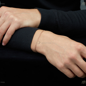 Золотой браслет «Гарибальди» с алмазной огранкой