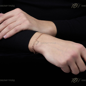 Золотой браслет «Гарибальди» с алмазной огранкой