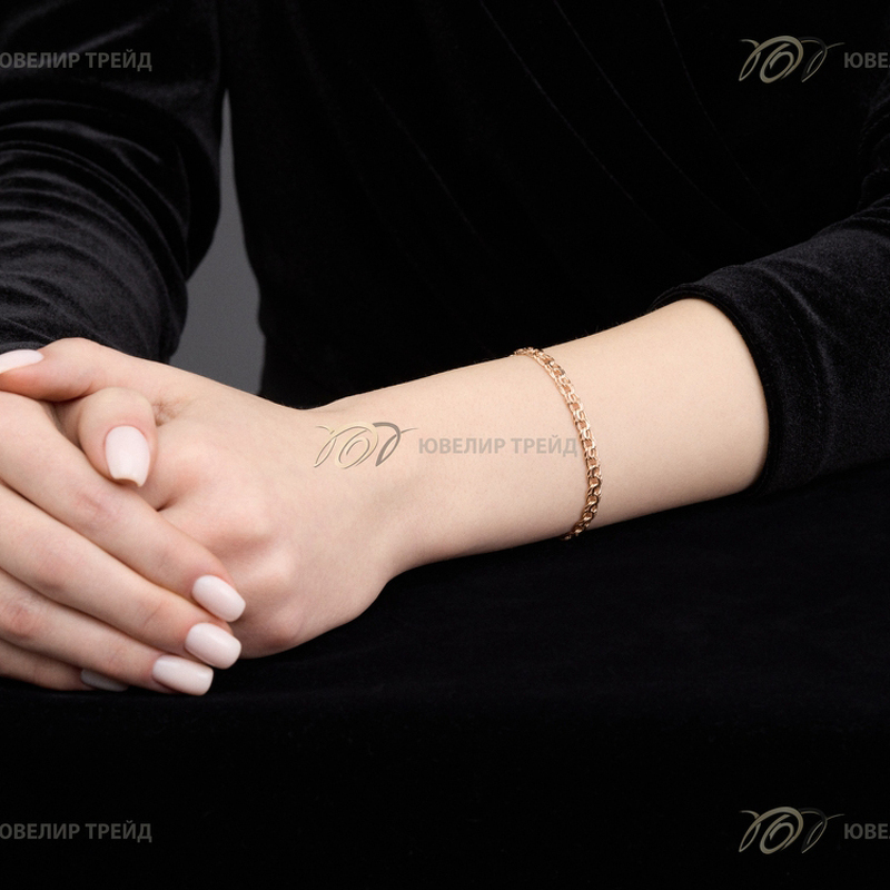 Золотой браслет «Гарибальди» с алмазной огранкой