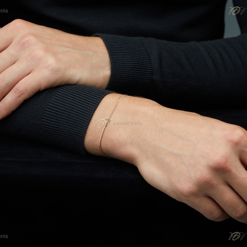 Золотой браслет «Нонна» с алмазной огранкой