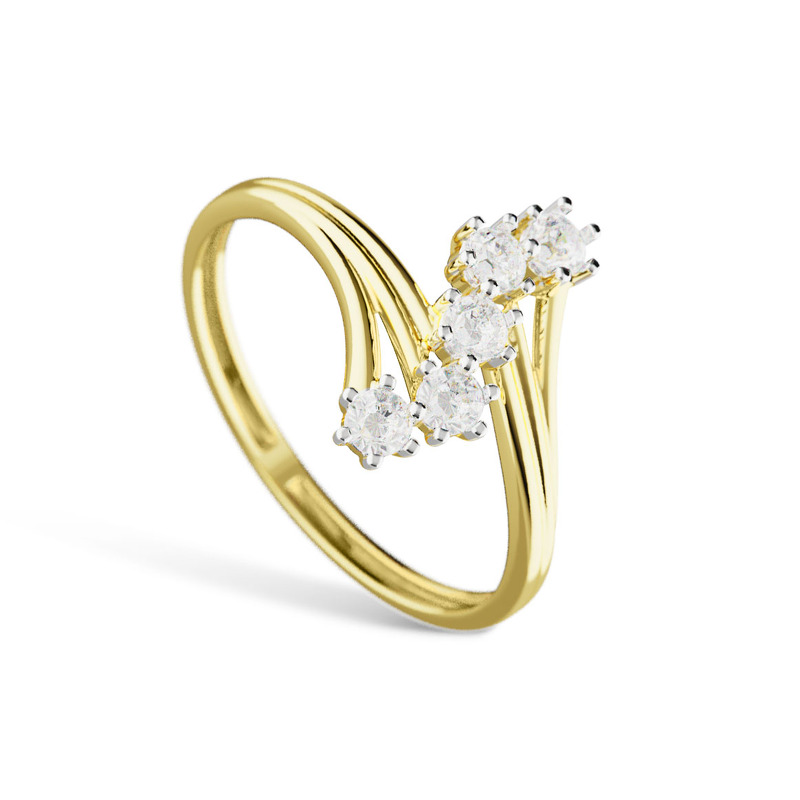 Золотое кольцо с фианитами