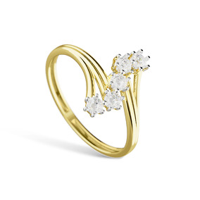 Золотое кольцо с фианитами