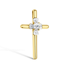 Золотой крест с муассанитом и бриллиантами