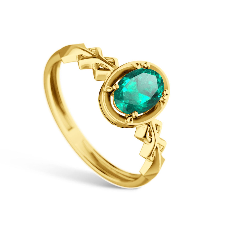 Золотое кольцо с изумрудом