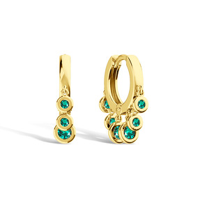 Золотые серьги с изумрудами