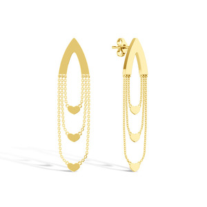 Золотые серьги-пусеты «Каскад»