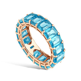 Серебряное кольцо с параибами 10-5010