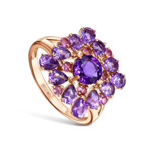 Серебряное кольцо с аметистами и турмалинами