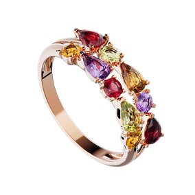 Серебряное кольцо с миксом камней