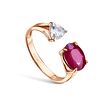 Серебряное кольцо с рубином и горным хрусталем
