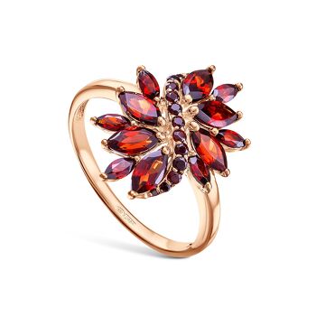 Серебряное кольцо с гранатами