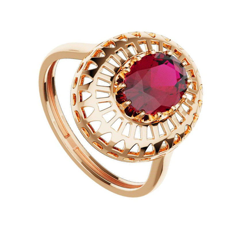 Серебряное кольцо с рубином