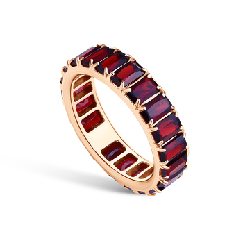 Серебряное кольцо с гранатами