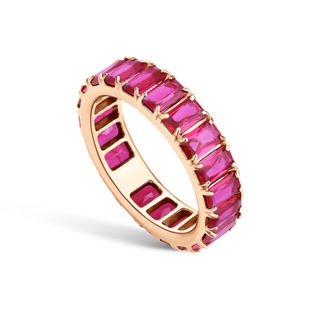 Серебряное кольцо «Калеа» с рубинами