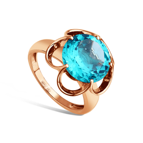 Серебряное кольцо с параиба ситаллом