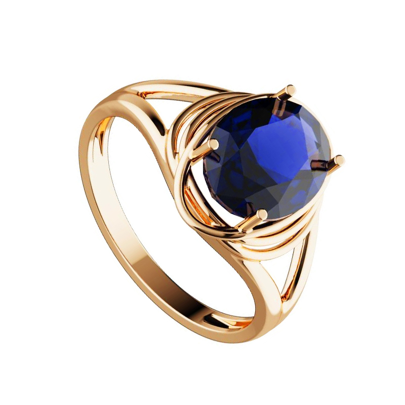 Серебряное кольцо с сапфиром