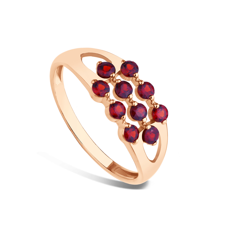 Серебряное кольцо с гранатами