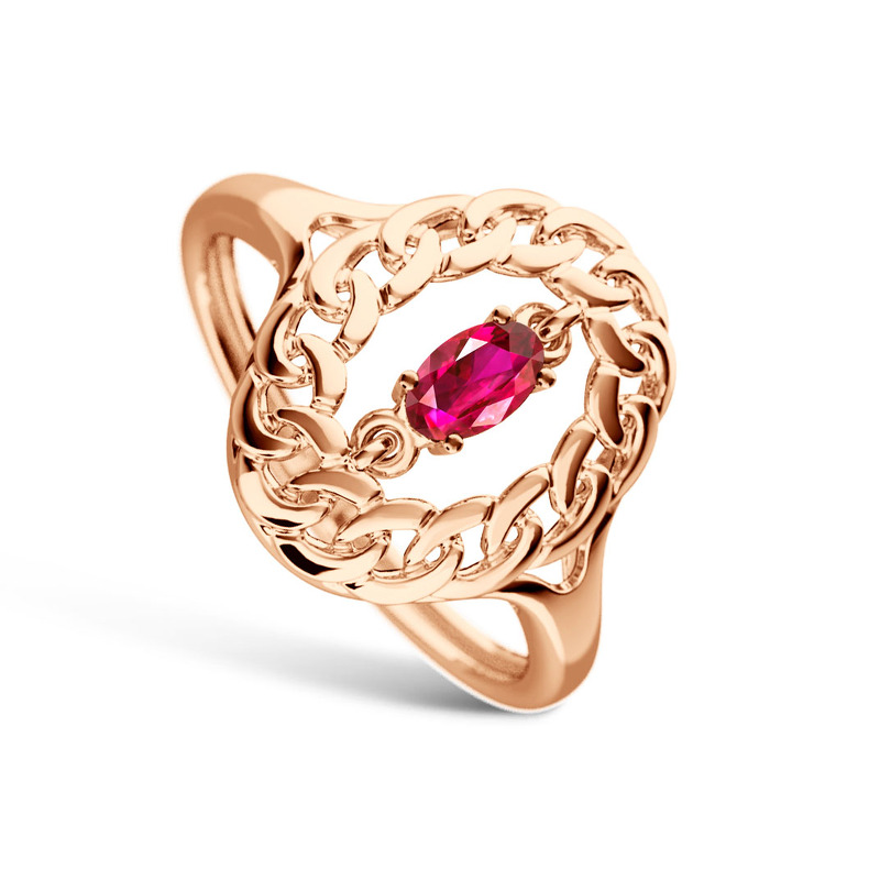 Серебряное кольцо с рубином