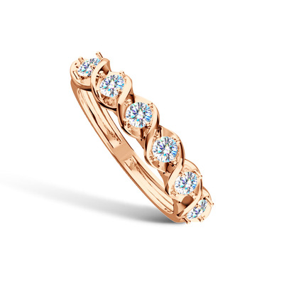 Серебряное кольцо с муассанитами