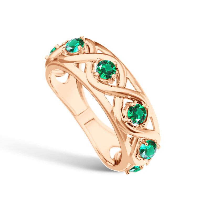 Серебряное кольцо с изумрудами