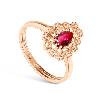 Серебряное кольцо с рубином