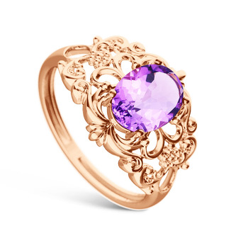 Серебряное кольцо с аметистом