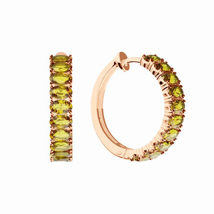 Серебряные серьги-конго с цитринами