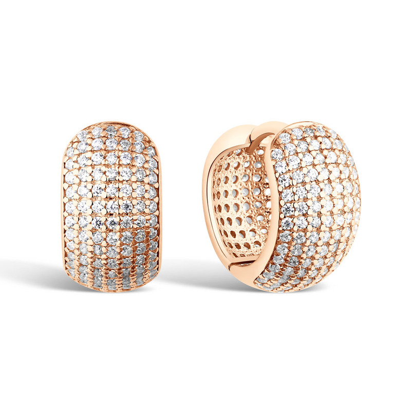 Серебряные серьги с фианитами и фианитами