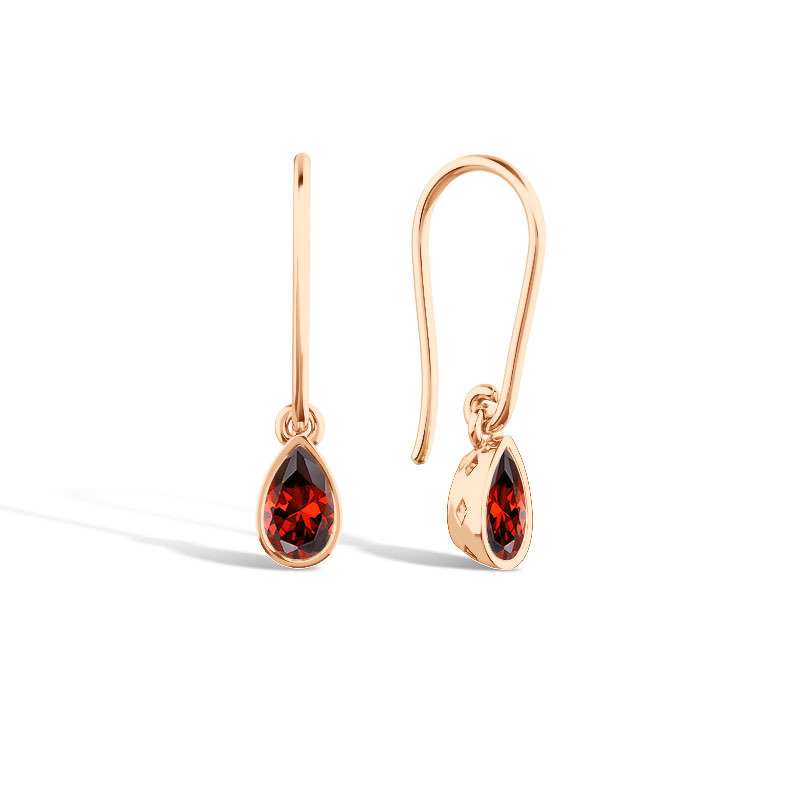 Серебряные серьги с гранатом