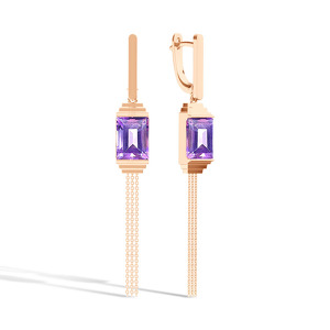 Серебряные серьги с аметистом